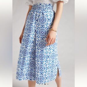 Anthropologie Maeve Cropped Wide-Leg Pants